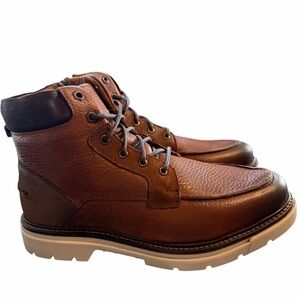 Franco Fortini Mens Ken Cognac Leather Ankle Lace Up Lug Boots Sz 9.5 $139.NWOT